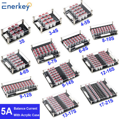Enerkey 5A 3S 4S 5S 6S 7S 8S 9S 10S 12S 14S 16S 17S 21S Ecualizador activo de litio con placa acrílica Li-ion/Lto/Lifepo4 Batería balanceadora para scooter